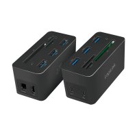 LogiLink UA0370, Kabelgebunden, USB 3.2 Gen 1 (3.1 Gen 1) Type-C, 60 W, 10,100,1000 Mbit/s, Schwarz, CF, MicroSD (TransFlash), SD