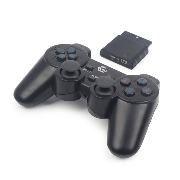 Gembird JPD-WDV-01, Gamepad, PC, Playstation 2, Playstation 3, D-Pad, Kabellos, RF, 2,4 GHz