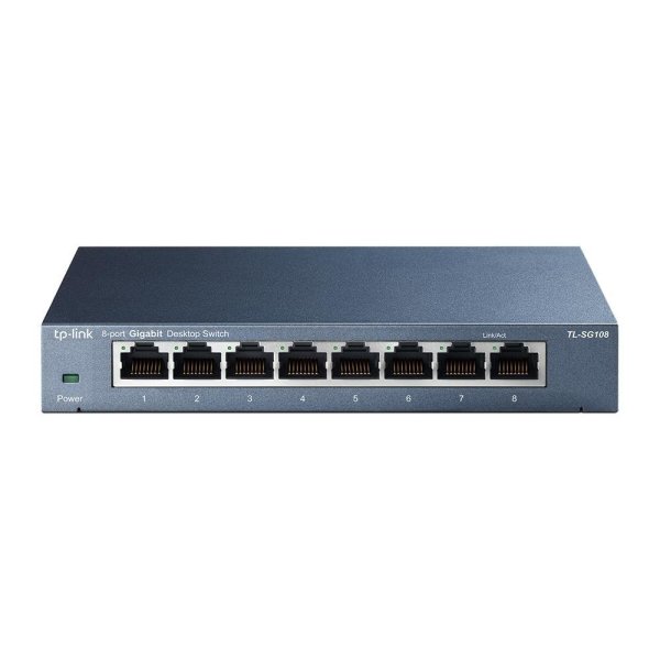 TP-LINK TL-SG108, Unmanaged, L2, Gigabit Ethernet (10/100/1000), Vollduplex, Wandmontage