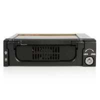 StarTech.com SATA Wechselrahmen 5,25 Zoll - Mobiles Festplatten Speicher Rack 3,5" (8,9cm), 13,3 cm (5.25"), Carrier Panel, 3.5", SATA, Serial ATA II, Serial ATA III, Schwarz, Aluminium