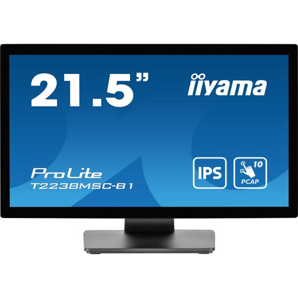 Iiyama ProLite T2238MSC-B1, 54,6 cm (21.5"), 1920 x 1080 Pixel, Full HD, LED, 5 ms, Schwarz