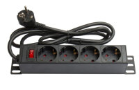 Good Connections GC-N0075, Drinnen, Typ F, Aluminium, Schwarz, Rot, 4 AC-Ausgänge, 250 V