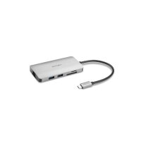 Kensington UH1400P Mobile USB-C® 8-in-1 Dockingstation - USB 3.2 Gen 1 (3.1 Gen 1) Type-C - 85 W - 10,100,1000 Mbit/s - Schwarz - Silber - MicroSD (TransFlash) - SD - China