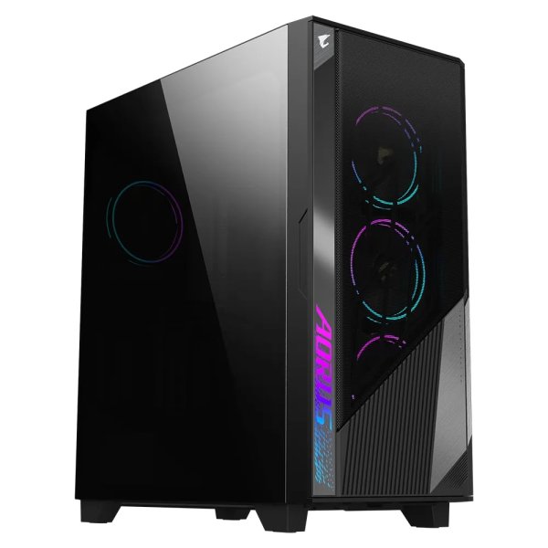 Gigabyte GB-AC500G ST, Midi Tower, PC, Schwarz, ATX, EATX, micro ATX, Mini-ITX, Glas, Kunststoff, Stahl, Gaming