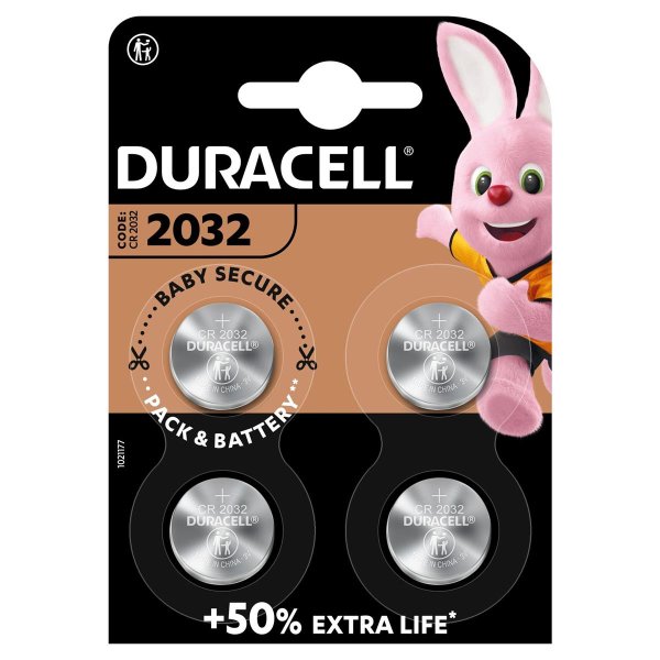 Duracell CR2032, Einwegbatterie, CR2032, Lithium, 3 V, 4 Stück(e), Silber