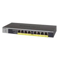 Netgear GS108LP, Unmanaged, Gigabit Ethernet (10/100/1000), Power over Ethernet (PoE), Rack-Einbau, 1U, Wandmontage