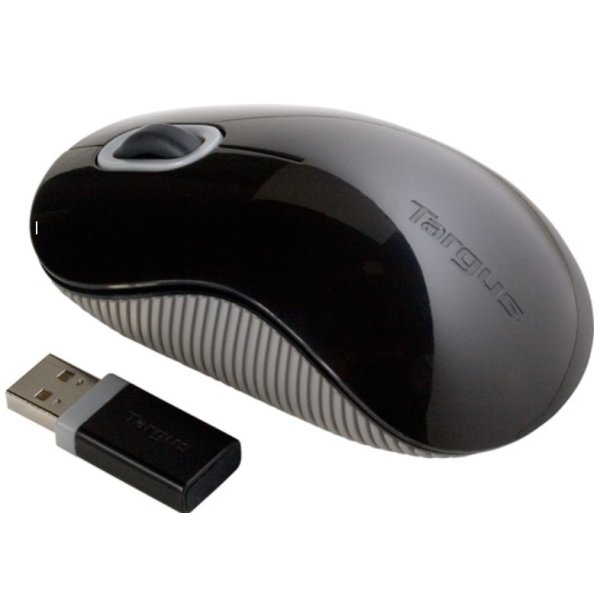 Targus Wireless USB Laptop Blue Trace Mouse, Beidhändig, Blue Trace, RF Wireless, 800 DPI, Schwarz