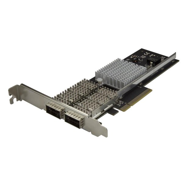 StarTech.com Dual Port 40G QSFP+ Netzwerkkarte - Intel XL710 Open QSFP+ Converged Adapter - PCIe 40 Gigabit Ethernet Server NIC - 40GbE LWL LAN Karte - Dell PowerEdge HPE ProLiant, Eingebaut, Kabelgebunden, PCI Express, Faser, 40000 Mbit/s, Schwarz