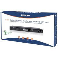 Intellinet 16-Port Gigabit Ethernet PoE+ Web-Managed...