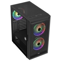 AEROCOOL ADVANCED TECHNOLOGIES Aerocool Graphite V3 - Midi Tower - PC - Schwarz - ATX - micro ATX - Mini-ITX - ABS - SPCC - Stahl - Blau - Grün - Rot