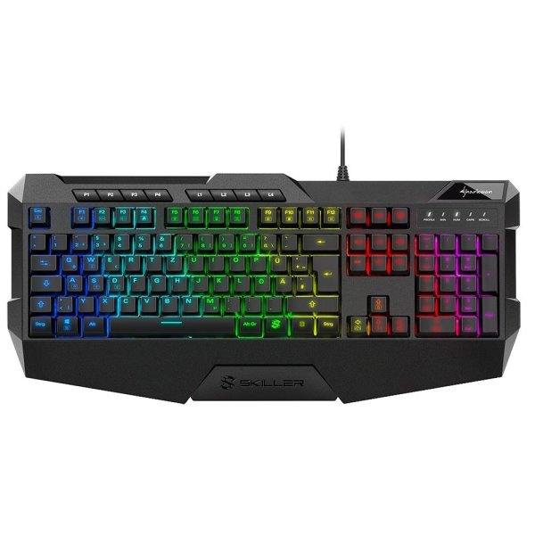 Sharkoon SKILLER SGK4, Kabelgebunden, USB, Membran Key Switch, QWERTZ, RGB-LED, Schwarz