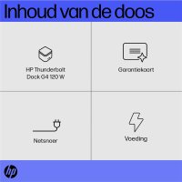 HP Thunderbolt Dock 120 W G4, Kabelgebunden, Thunderbolt 4, Schwarz, Kensington, 100 - 240 V, 50 - 60 Hz