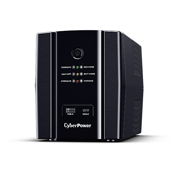 CyberPower Systems CyberPower UT2200EG Line-Interactive USV 2200VA/1320W LED, AVR, USB (HID), Ausgang (4) Schuko, RJ45 Lan Protection, USB A+C Ladegerät, Line-Interaktiv, 2,2 kVA, 1320 W, Pseudo sine, 167 V, 295 V