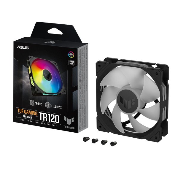 ASUS TUF Gaming TR120 ARGB Fan - Single Pack, Ventilator, 12 cm, Schwarz