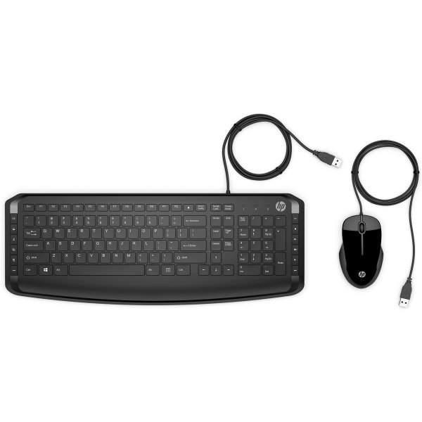 HP Pavilion Pavillon Tastatur und Maus 200, Standard, USB, QWERTZ, Schwarz, Maus enthalten