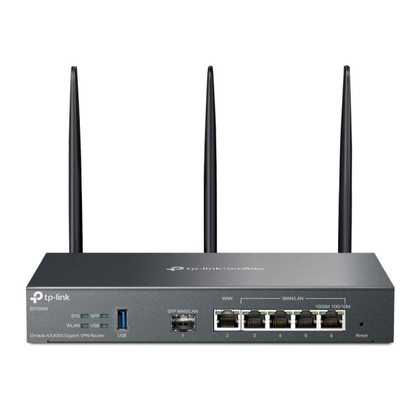 TP-LINK Omada ER706W, Dual-Band (2,4 GHz/5 GHz), Ethernet/LAN, Schwarz, Desktop-/Pol-Router