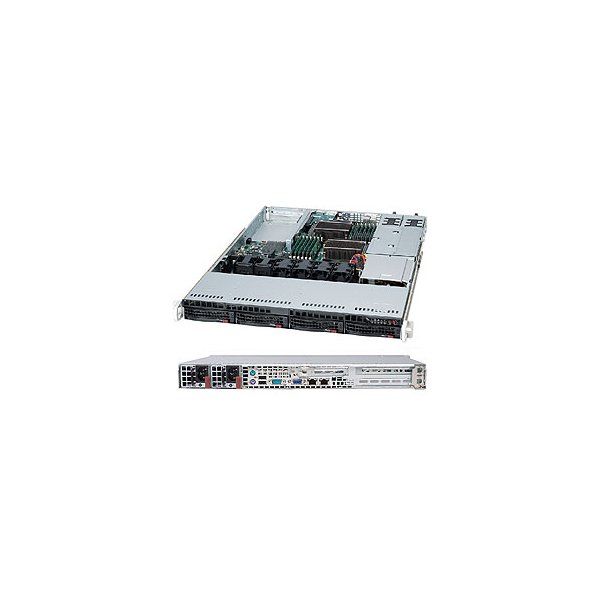 Supermicro CSE-815TQ-R700UB, Rack, Server, Schwarz, EATX, 1U, HDD, LAN, Status