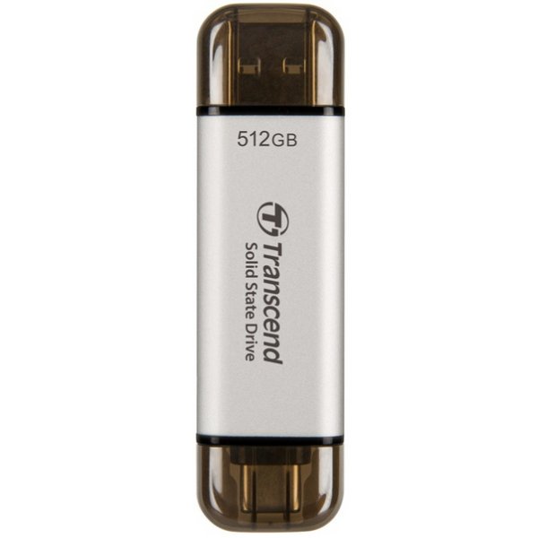 Transcend ESD310, 512 GB, USB Typ-A auf USB Typ-C, 3.2 Gen 2 (3.1 Gen 2), 1050 MB/s, Silber