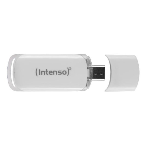 Intenso Flash Line, 128 GB, USB Typ-C, 3.2 Gen 1 (3.1 Gen 1), 70 MB/s, Kappe, Weiß