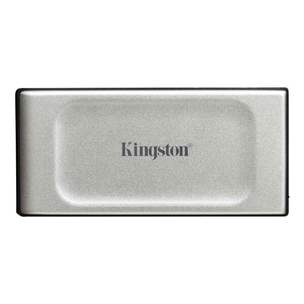 Kingston 500G Tragbare SSD XS2000, 500 GB, USB Typ-C, 3.2 Gen 2 (3.1 Gen 2), 2000 MB/s, Schwarz, Silber