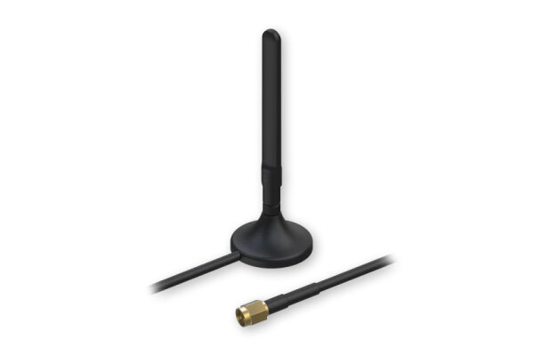 Teltonika 5G Mobile Magnetic SMA Antenna, 3,6 dBi, 0.617 - 0.96, 1.4 - 2.69, 3.3 - 5.9 GHz, 50 Ohm, Omnidirektionale Antenne, SMA, Männlich