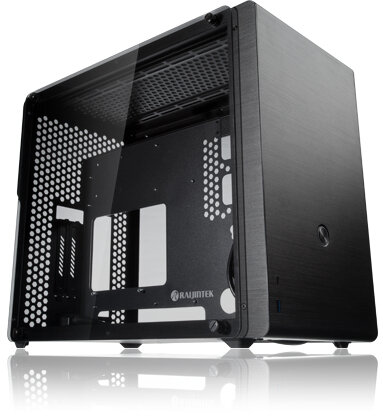 RAIJINTEK Ophion M Evo TGS, Midi Tower, PC, Schwarz, Transparent, micro ATX, Mini-ITX, Aluminium, Gehärtetes Glas, 8,2 cm