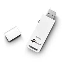 TP-LINK 300Mbit/s-WLAN-USB-Adapter, Kabellos, USB, WLAN, Wi-Fi 4 (802.11n), 300 Mbit/s, Schwarz, Weiß