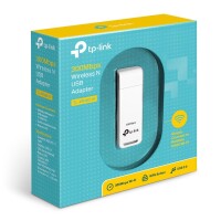 TP-LINK 300Mbit/s-WLAN-USB-Adapter, Kabellos, USB, WLAN, Wi-Fi 4 (802.11n), 300 Mbit/s, Schwarz, Weiß