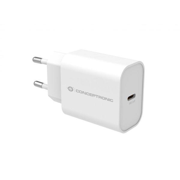 Conceptronic ALTHEA07W 1-Port 20W USB-C PD-Ladegerät, Indoor, AC, 5 V, Weiß