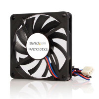 StarTech.com 70mm Gehäuselüfter - Lüfter für PC Gehäuse mit 3-pin Molex Stecker, Ventilator, 7 cm, 3500 RPM, 33 dB, 21,33 cfm, Schwarz