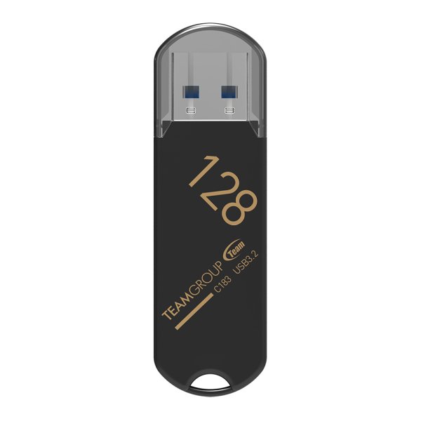 Team Group C183, 128 GB, USB Typ-A, 3.2 Gen 1 (3.1 Gen 1), 100 MB/s, Kappe, Schwarz