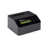 StarTech.com 1-Bay Festplatten Löscher, Selbständiges HDD/SSD Löschgerät, 4Kn, USB 3.0 auf SATA III (6 Gbit/s), 9 Löschmodi, LCD Bildschirm, DB9 Druckeranschluss, TAA konform, 2.5,3.5", 60 W, 110 - 240 V, 1.4 A, 12 V, 5 A