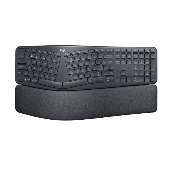 Logitech Ergo K860 - Volle Größe (100%) - RF Wireless + Bluetooth - Halbmechanischer Schlüsselschalter - Graphit