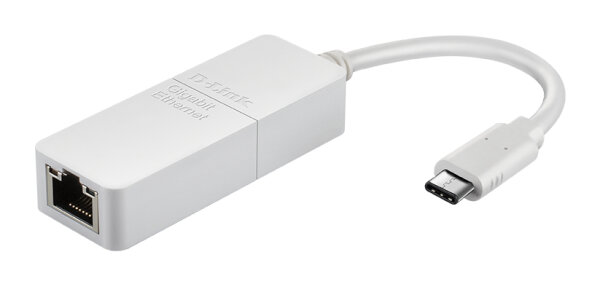 D-Link DUB-E130, Kabelgebunden, USB Typ-C, Ethernet, 1000 Mbit/s, Weiß