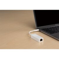 D-Link DUB-E130, Kabelgebunden, USB Typ-C, Ethernet, 1000 Mbit/s, Weiß