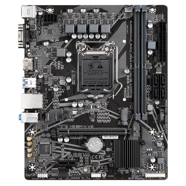 Gigabyte H510M H V2, Intel, LGA 1200 (Socket H5), Intel® Celeron®, Intel® Core™ i3, Intel® Core™ i5, Intel® Core™ i7, Intel® Core™ i9, Intel® Pentium®, LGA 1200 (Socket H5), DDR4-SDRAM, 64 GB