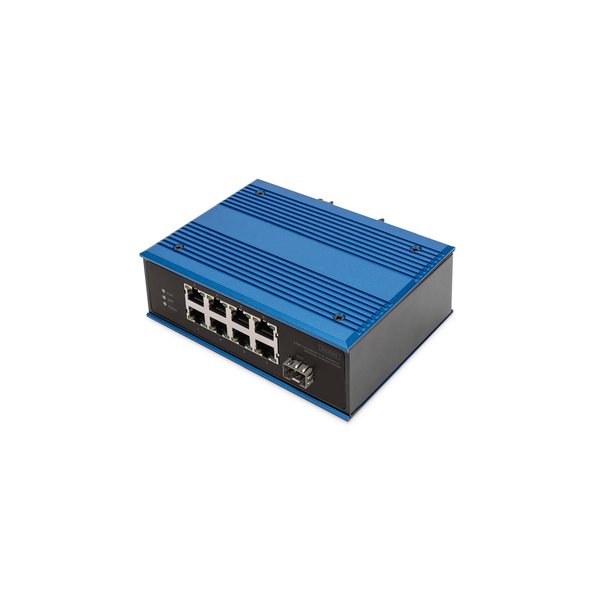 DIGITUS 8 Port Fast Ethernet Netzwerk Switch, Industrial, Unmanaged, 1 SFP Uplink