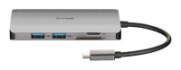 D-Link DUB-M810, Kabelgebunden, USB 3.2 Gen 1 (3.1 Gen 1) Type-C, 100 W, IEEE 802.3, IEEE 802.3ab, IEEE 802.3u, IEEE 802.3x, Silber, MicroSD (TransFlash), SD, SDHC, SDXC