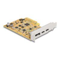 Delock 90161, PCIe, DisplayPort, USB Typ-C, PCIe 3.0, Metallisch, Gelb, 1 Stück(e), DisplayPort