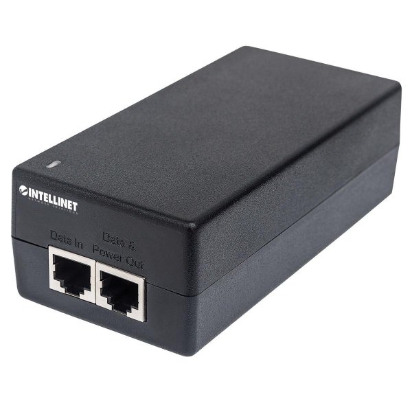 Intellinet Gigabit Ultra PoE-Injektor, 1 x 60 Watt-Port, 802.3at/af-konform, Kunststoffgehäuse, Gigabit Ethernet, 10,100,1000 Mbit/s, IEEE 802.3, IEEE 802.3ab, IEEE 802.3af, IEEE 802.3at, IEEE 802.3u, IEEE 802.3x, Voll, Cat5e, Schwarz