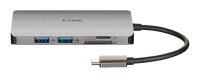 D-Link DUB-M610, Kabelgebunden, USB 3.2 Gen 1 (3.1 Gen 1) Type-C, 100 W, Aluminium, Schwarz, MicroSD (TransFlash), SD, SDHC, SDXC, 4K Ultra HD