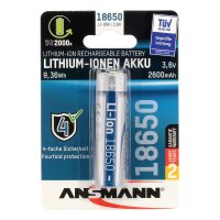 Ansmann Li-Ion Akku 18650, Wiederaufladbarer Akku,...