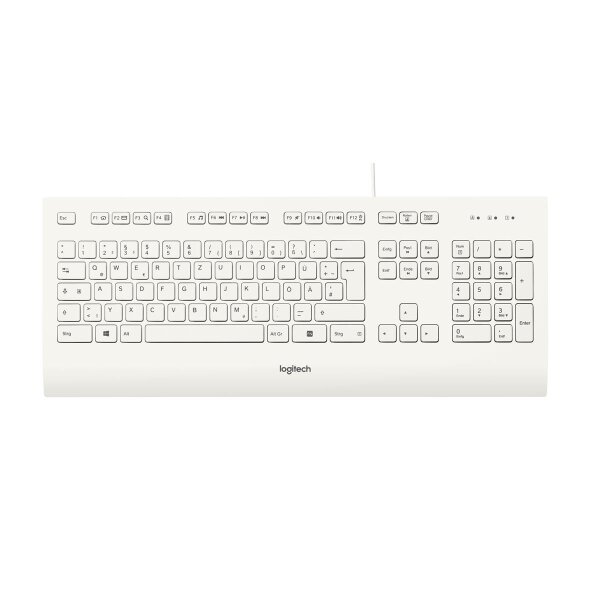 Logitech K280E Pro f/ Business, Volle Größe (100%), Kabelgebunden, USB, QWERTZ, Weiß