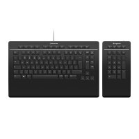 3Dconnexion Keyboard Pro with Numpad, Volle Größe (100%), Verkabelt & Kabellos, USB + RF Wireless + Bluetooth, Scherenschalter, QWERTY, Schwarz
