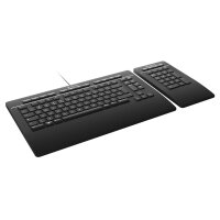 3Dconnexion Keyboard Pro with Numpad, Volle Größe (100%), Verkabelt & Kabellos, USB + RF Wireless + Bluetooth, Scherenschalter, QWERTY, Schwarz