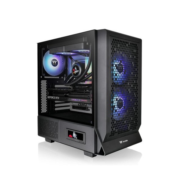 Thermaltake Ceres 330 TG, Midi Tower, PC, Schwarz, ATX, EATX, micro ATX, Mini-ITX, SPCC, Gehärtetes Glas, 18,5 cm