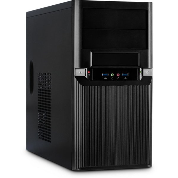 Inter-Tech TM-515, Micro Tower, PC, Schwarz, micro ATX, Metall, 36 cm