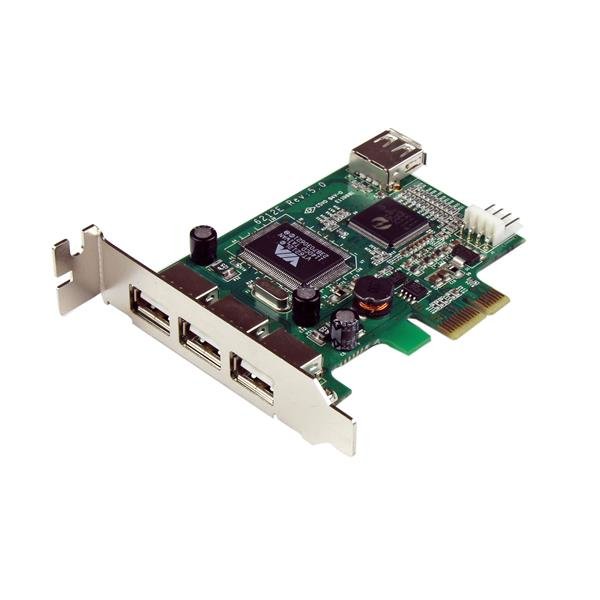 StarTech.com 4 Port USB 2.0 PCI Express Low Profile Schnittstellenkarte, PCIe, USB 2.0, Grün, CE, FCC, REACH, TAA, VIA/VLI - VT6212, 0,48 Gbit/s