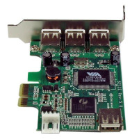 StarTech.com 4 Port USB 2.0 PCI Express Low Profile Schnittstellenkarte, PCIe, USB 2.0, Grün, CE, FCC, REACH, TAA, VIA/VLI - VT6212, 0,48 Gbit/s