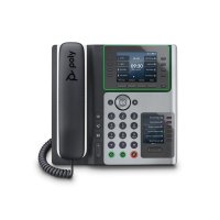 HP POLY Edge E450 IP Telefon und PoE-fähig, IP-Telefon, Schwarz, Kabelgebundenes Mobilteil, 8 Zeilen, IPS, 8,89 cm (3.5")